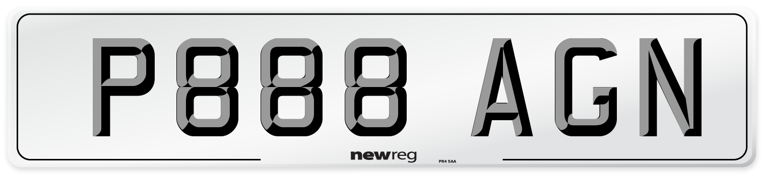 P888 AGN Number Plate from New Reg